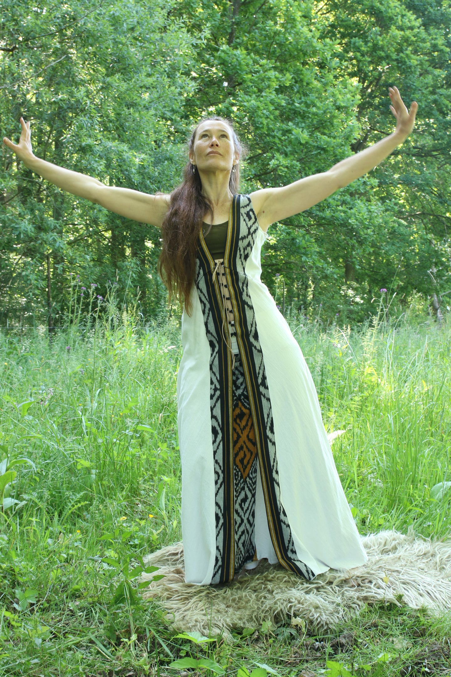 kaftan priestess dress open front