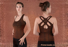 Load image into Gallery viewer, top  double cross spandex print

